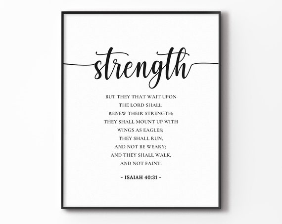 Isaiah 40:31 Minimal Bible Verse Art Print for Christian Home
