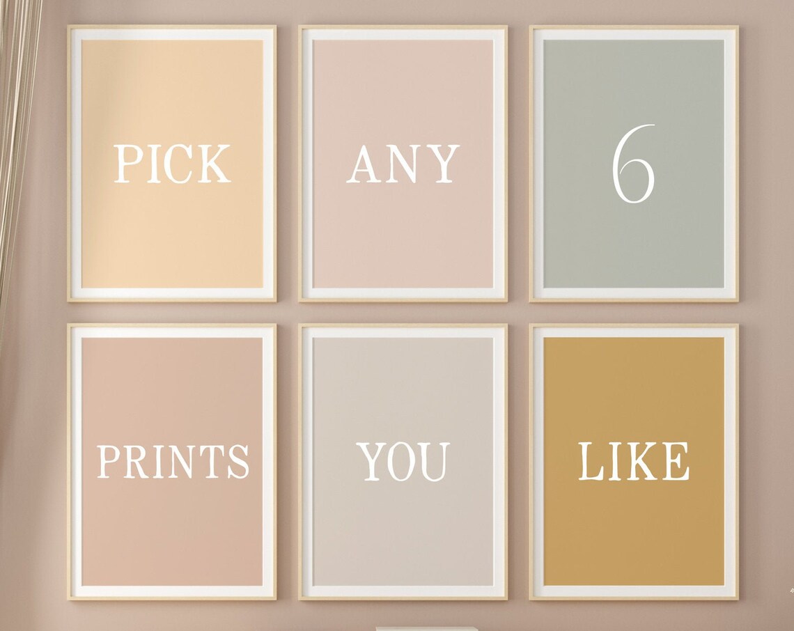 Pick Any 6 Prints, Boho Gallery Wall Art Print