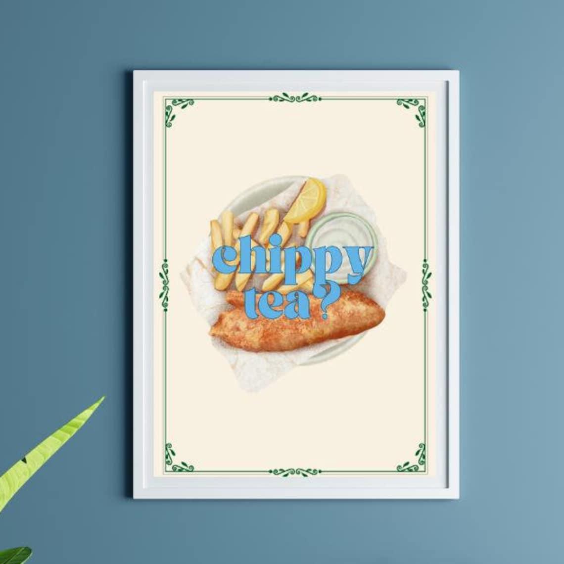 Chippy Tea Wall Art Kitchen Decor Instant Northern Food Lover Gift Prints