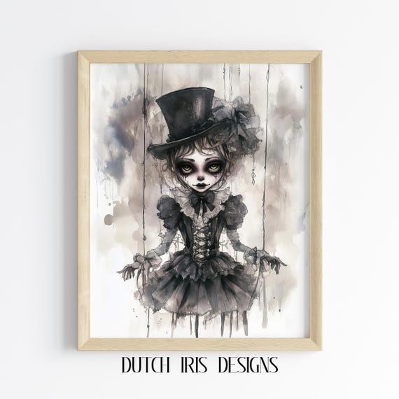 Gothic Victorianinspired Moody Watercolor Illustration Dark Fashion Art Dramatic Wall Decor Mysterious 241
