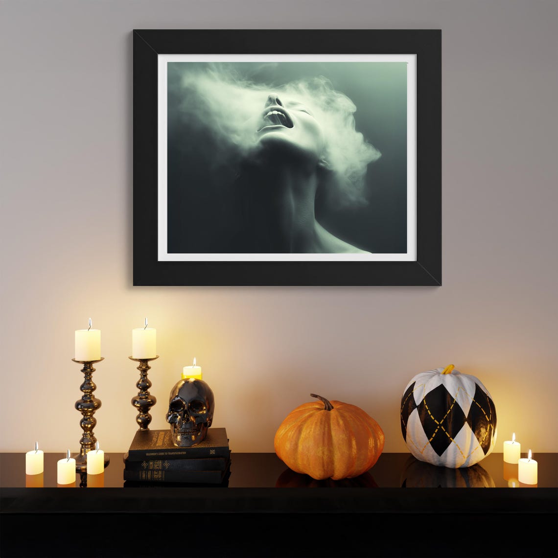 Screaming Banshee Spirit Woman In Swirling Mist Dark Fantasy Poster - Image 3
