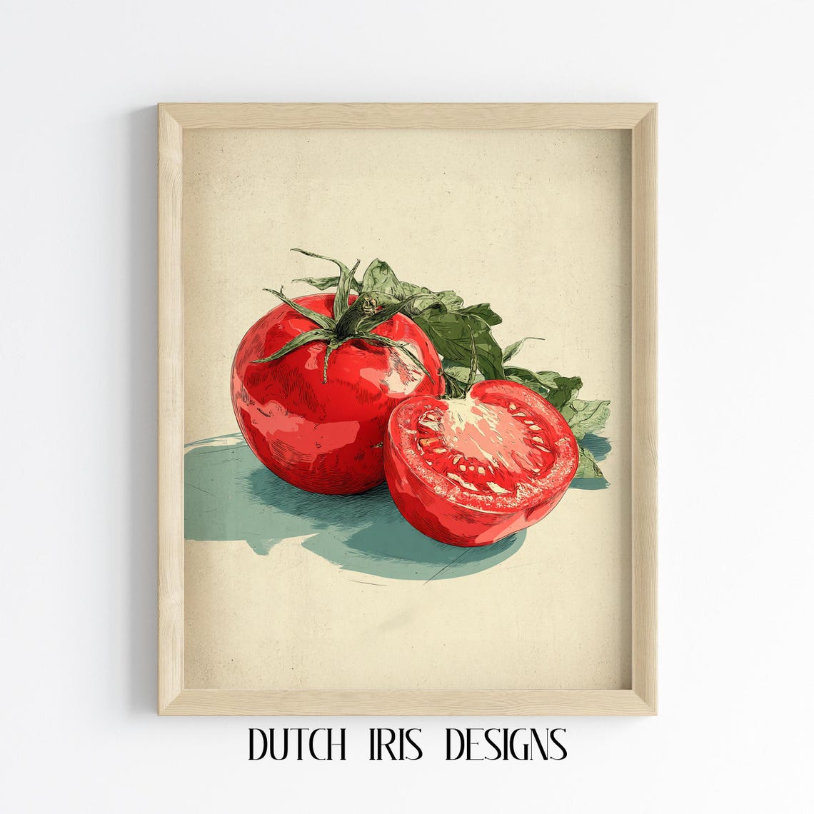 Vintage Kitchen Tomato Hand Drawn Food Illustration Wall Poster
