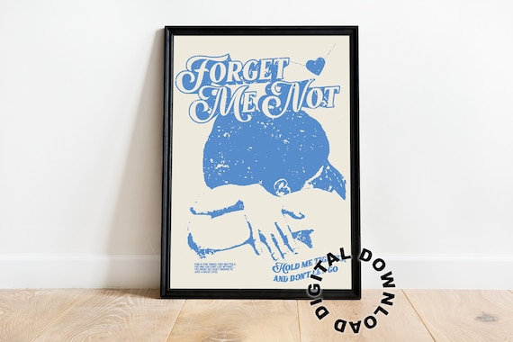 Forget Me Not Retro Magazine Art Print