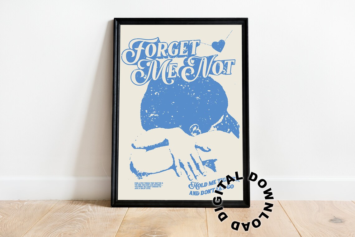 Forget Me Not Retro Magazine Art Print