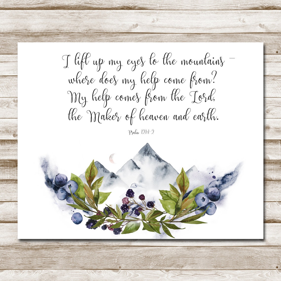 Psalm 121 I Lift Up My Eyes To The Mountains Scripture Poster - Image 4