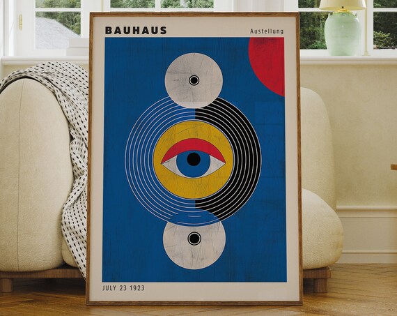 Bauhaus Eye Geometric Abstract Poster July 23 1923 Exhibition Art