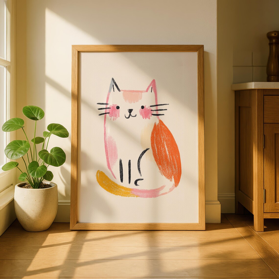 Cat Art Print, Gallery Wall Poster Artwork