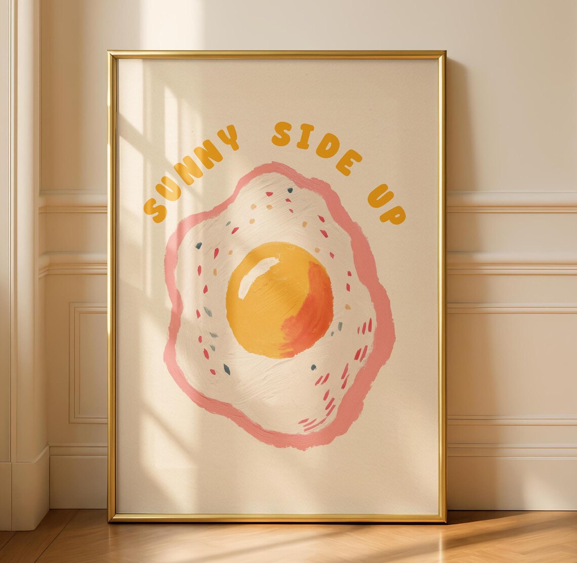 Sunny Egg Kitchen Art Print, Bright Dining Decor