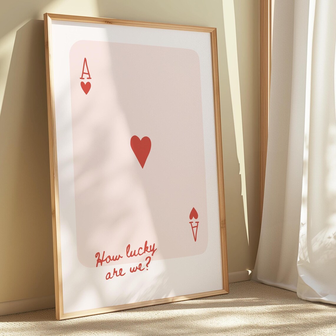Playing Card Print, How Lucky Are We Fun Art Print