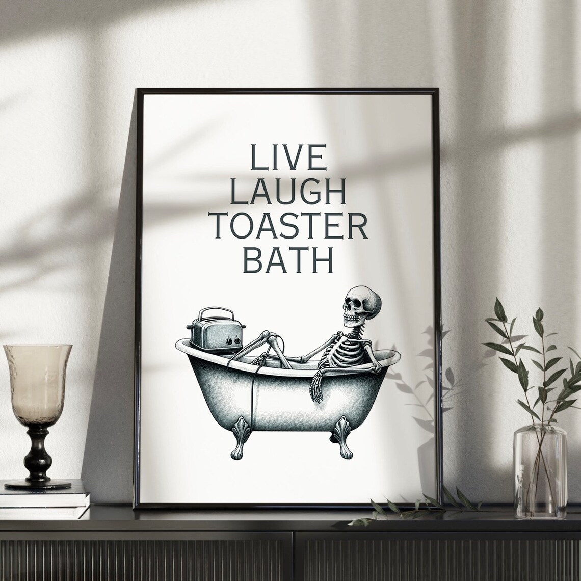 Funny Skeleton Prints for Bathroom Decor