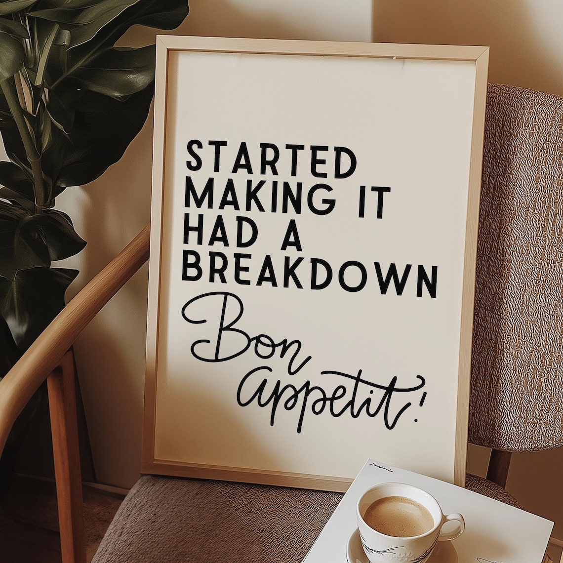 Bon Appetit Funny Kitchen Quote Art Print