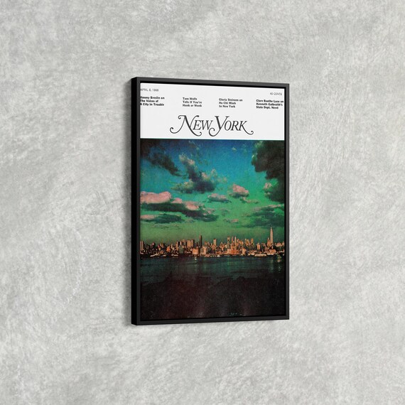 New York Magazine 1968 Cover Art Poster with Vintage Manhattan Skyline