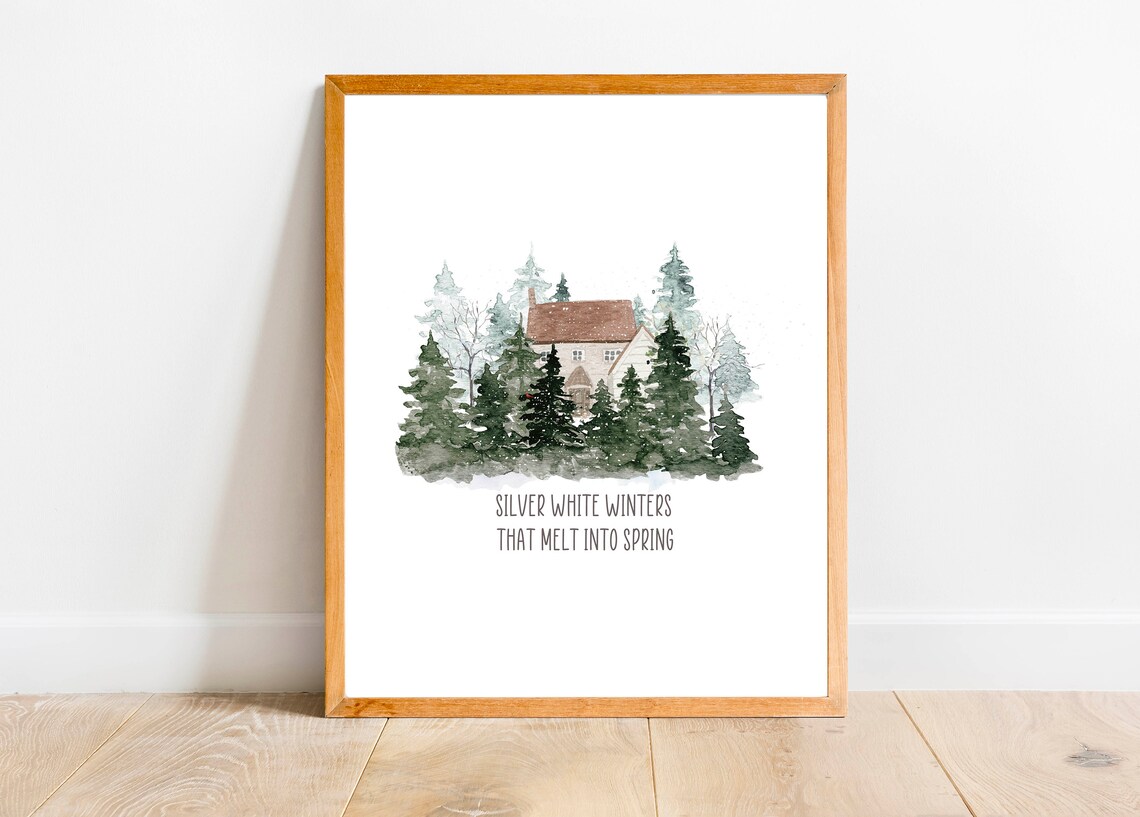 Silver White Winters That Melt Into Spring Quote Art Print - Image 6