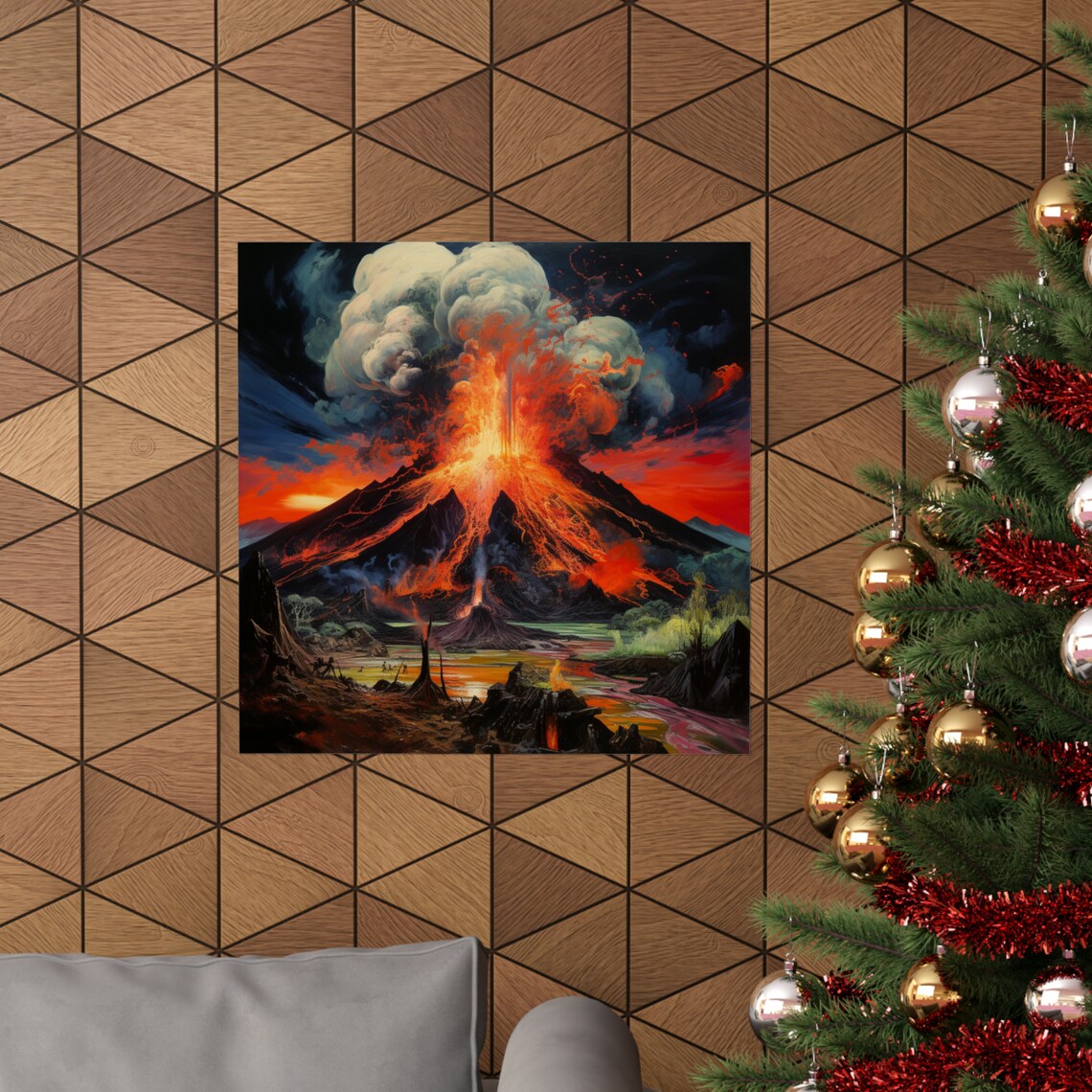 Prehistoric Volcanic Eruption, Van Gogh Style Poster - Image 4