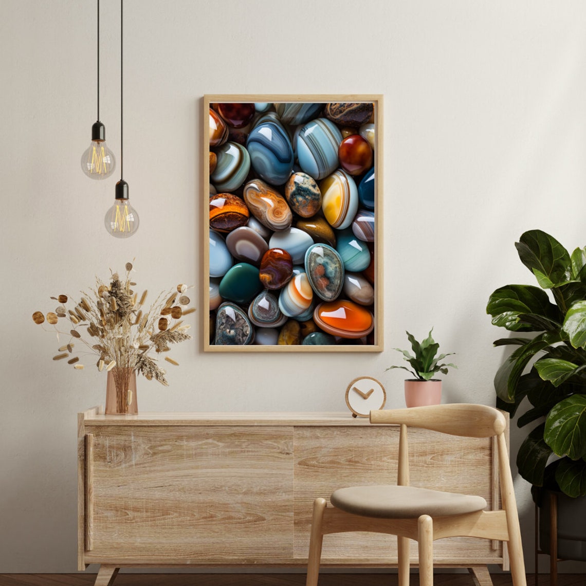 Rainbow Stones Agate Wall Art Print - Image 2