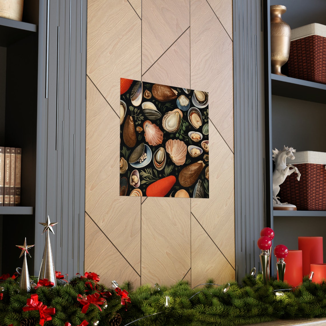 Shell Fish Poster, Mussel And Clam Pattern - Image 3