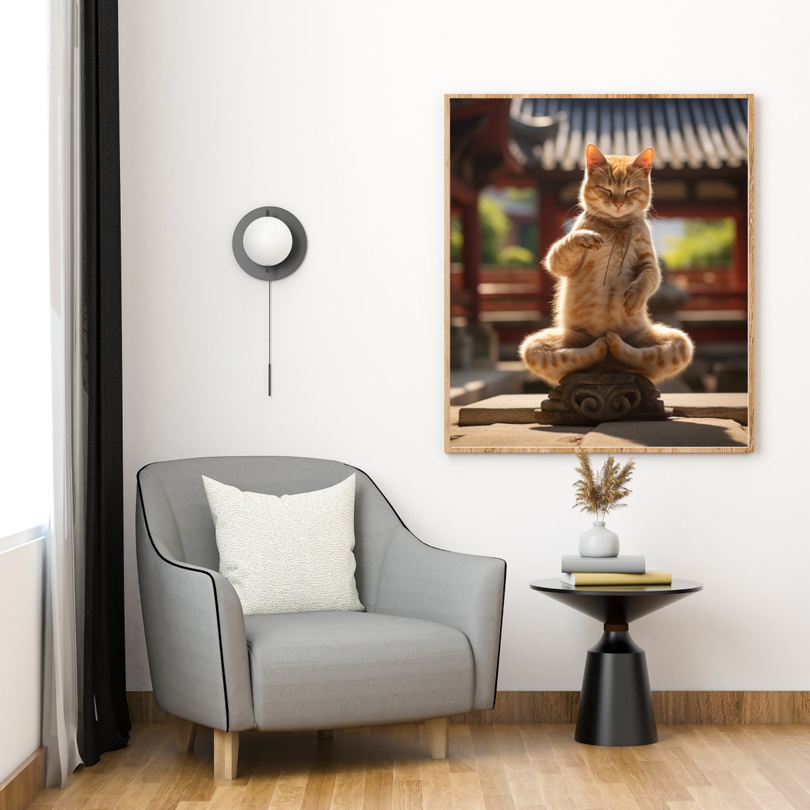 Meditation Master Rare Zen Orange Cat Art Print - Image 4