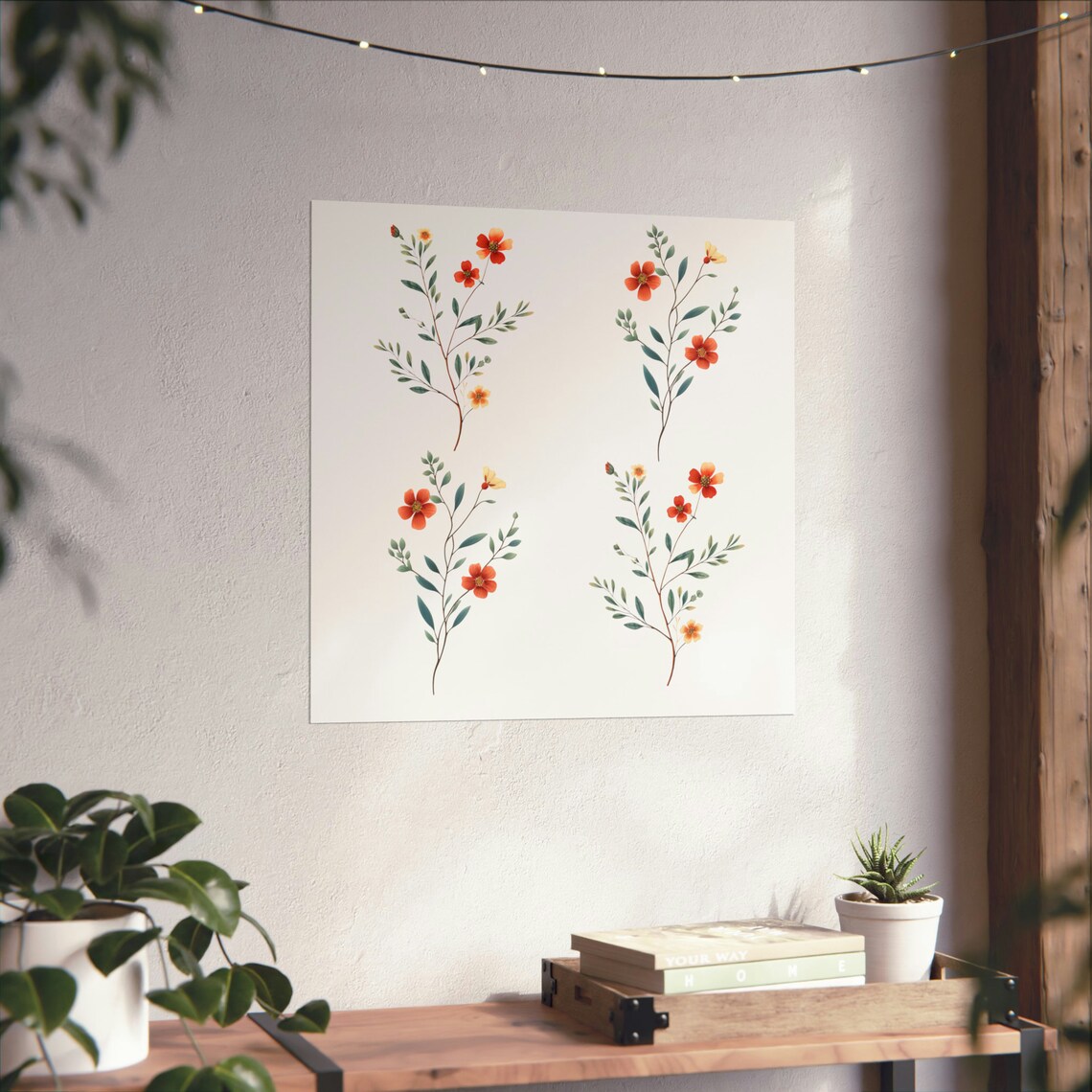 Single Stem Flower, Simplistic Pattern Art Print - Image 2