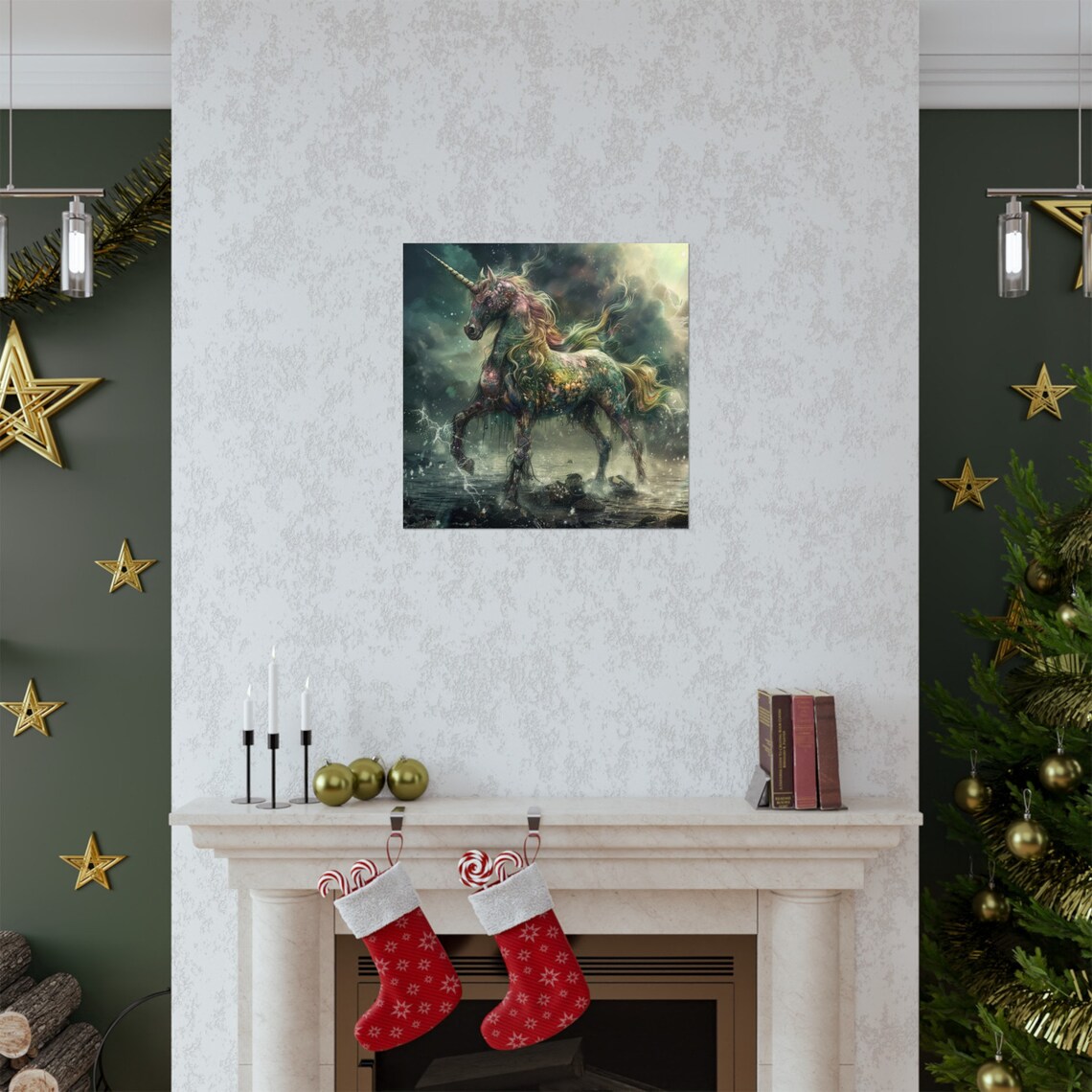 Zeus Unicorn Greek Mythology Fantasy Poster - Image 2