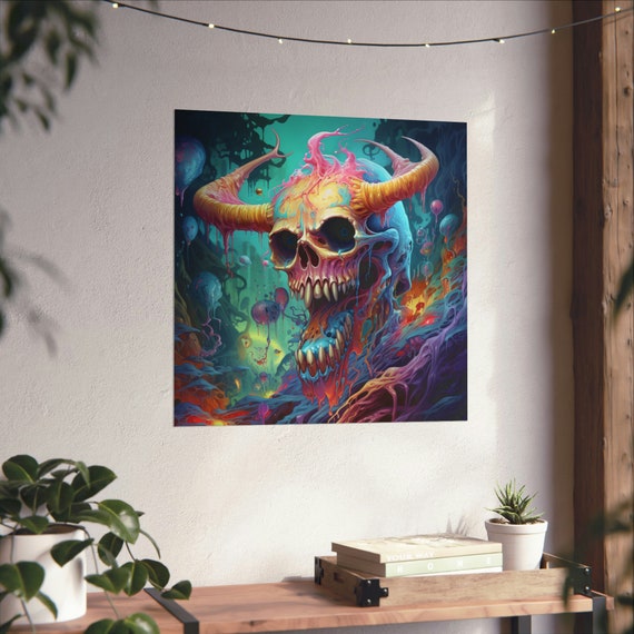 Hollowed Out Trippy Skull, Nightmare Poster
