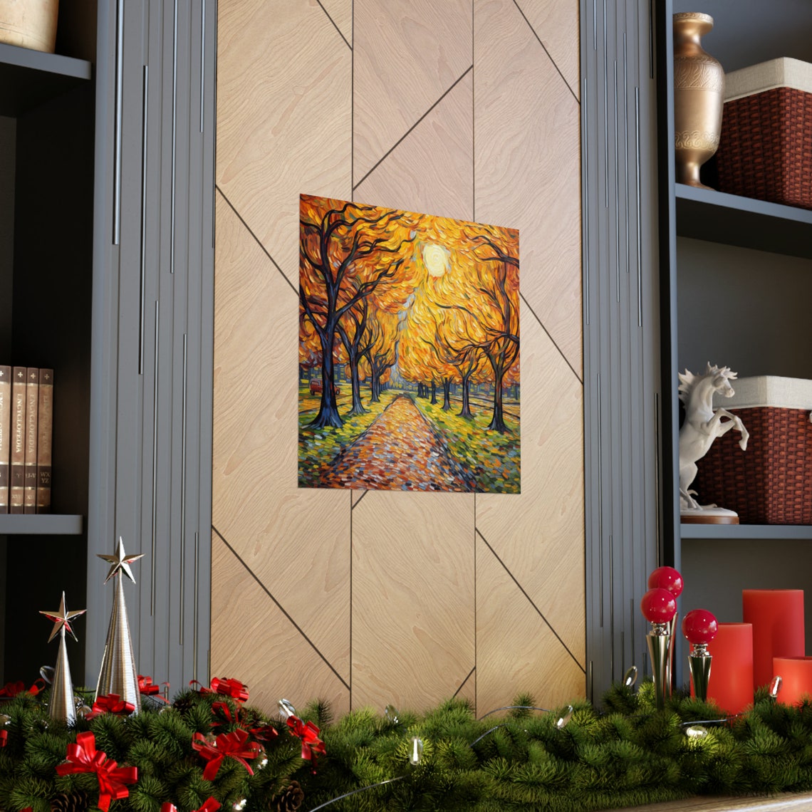 Walk In The Fall Leaves, Post-Impressionist Poster - Image 3
