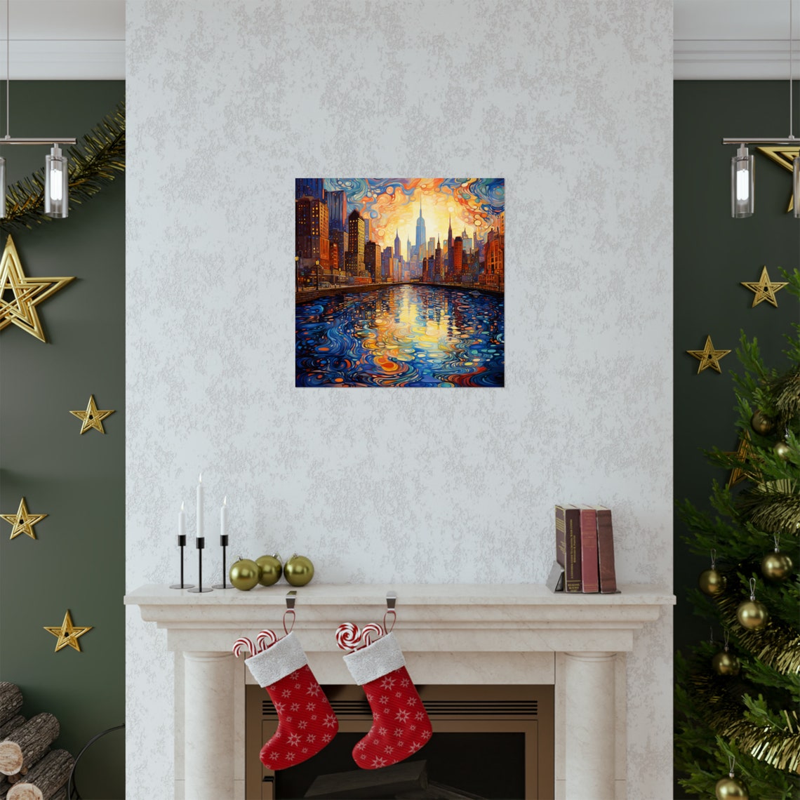 Melting City Post Impressionist Art Print, City View - Image 2