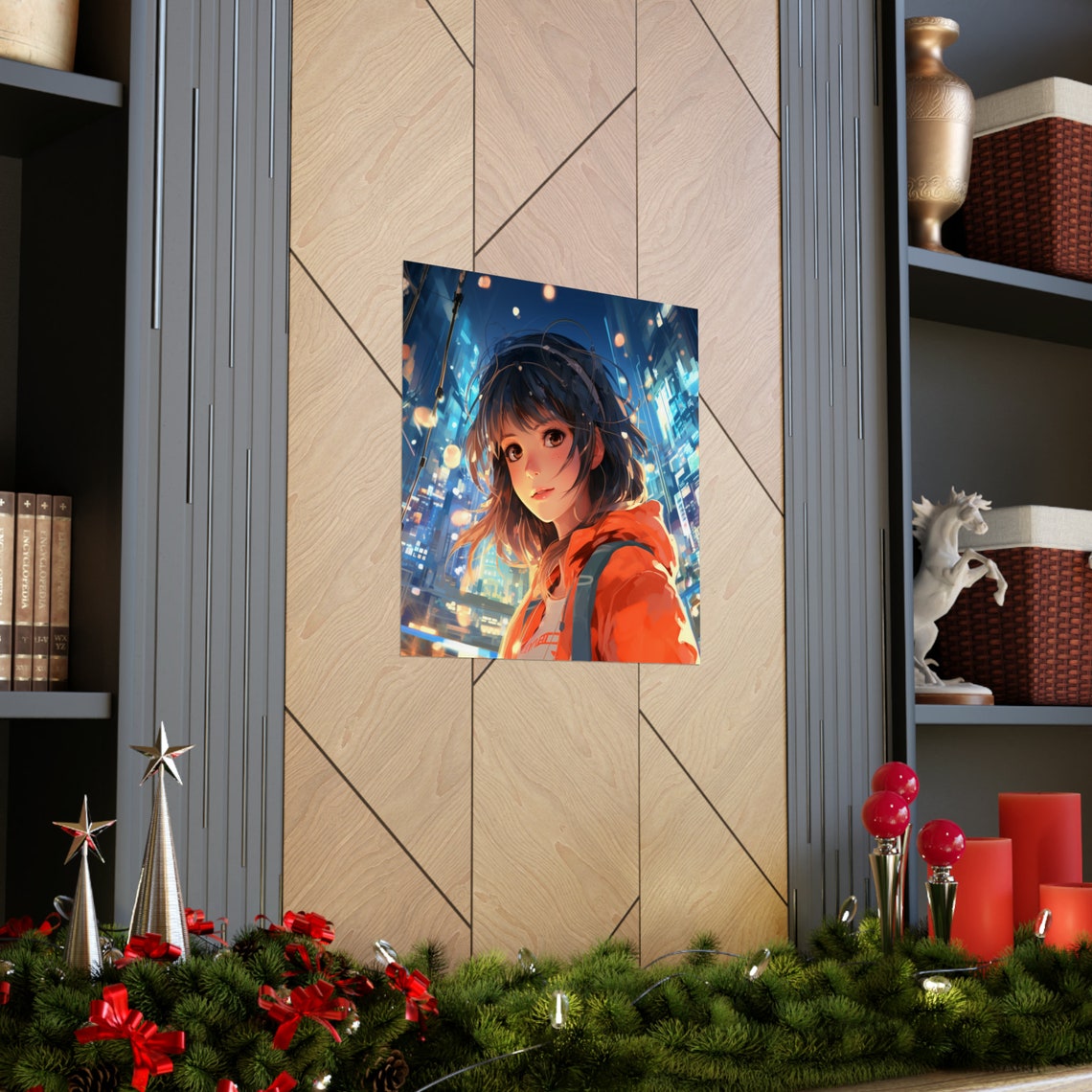 City Girl Shy Anime Girl, Modern Art - Image 2