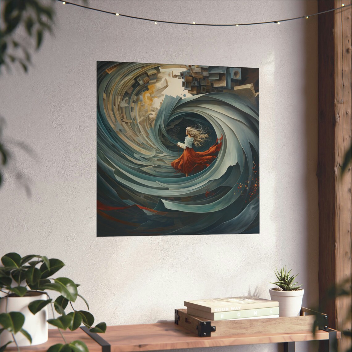 Abstract Whirl Wind Girl, Modern Futuristic Art