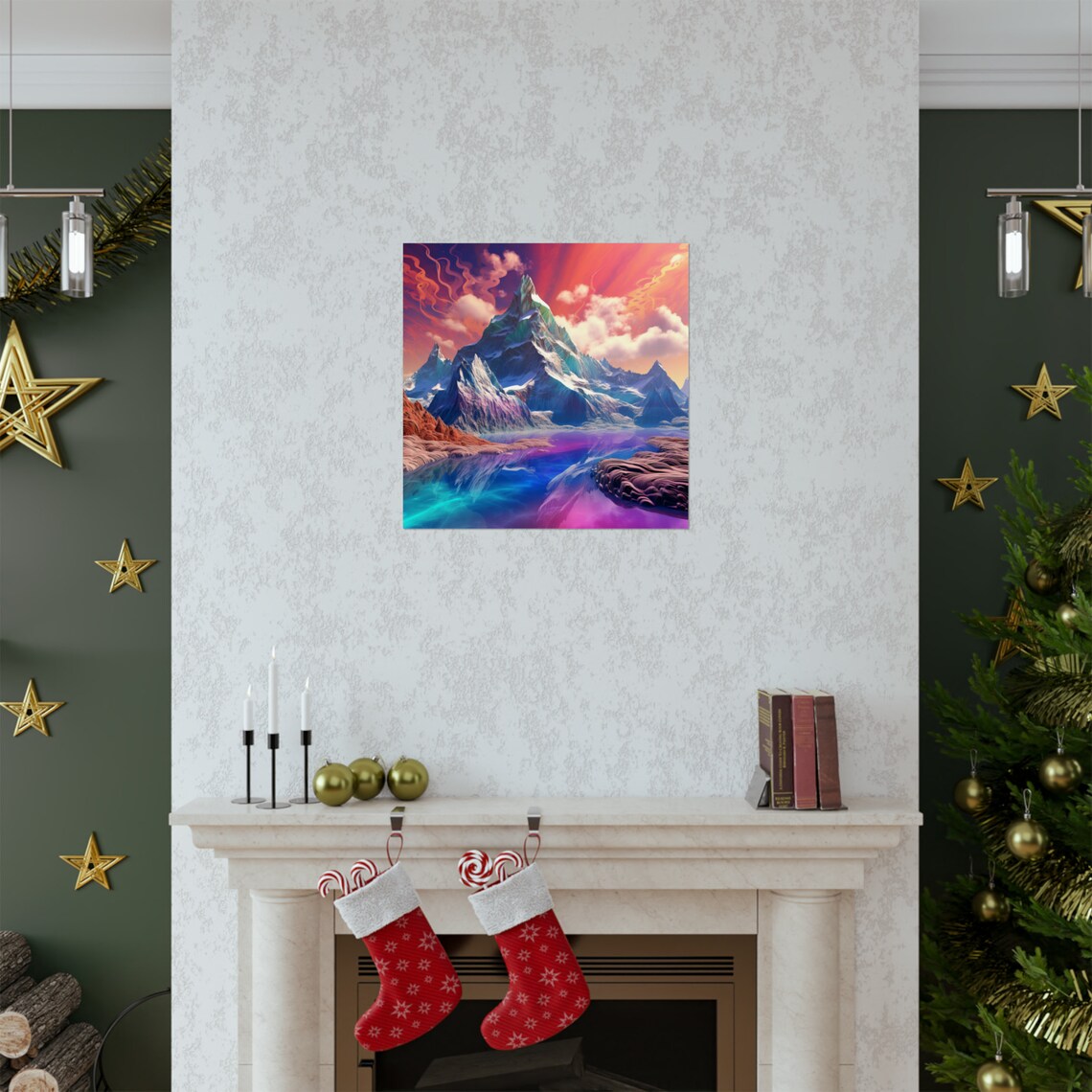 Crystal Clear Reflecting Pool, Magical Mountainside Art Print - Image 2