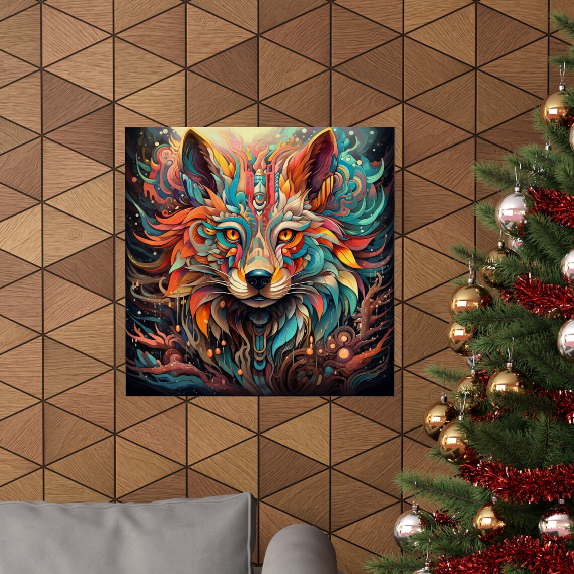Third Eye Fox, Trippy Spiritual Art Print