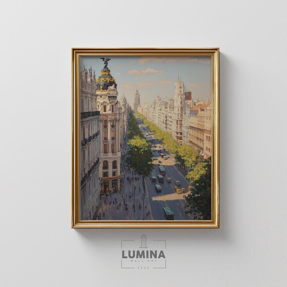 London Street View Vintage European Cityscape Classic Architecture Historic Urban Wall Art Painting 351