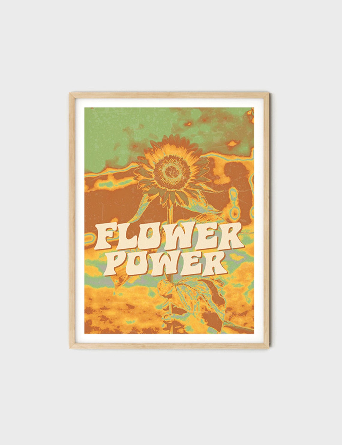 Flower Power Psychedelic Sunflower Swirl Retro 70s Color Art Poster - Image 6