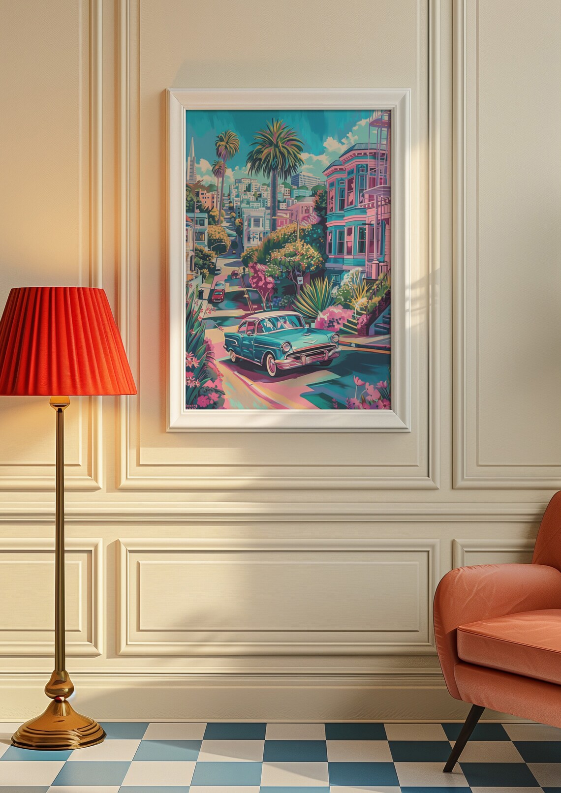 Girl by the Sea, Matisse-Inspired Coastal Town Art Print - Image 8
