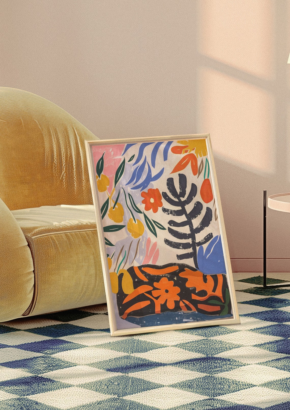 Bold Abstract Botanical Floral Leaves in Bright Fauvist Poster - Image 3