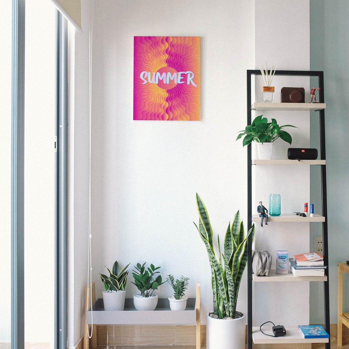 Summer Pastel Wavy Psychedelic Sunburst Word Tropical Art Poster - Image 6