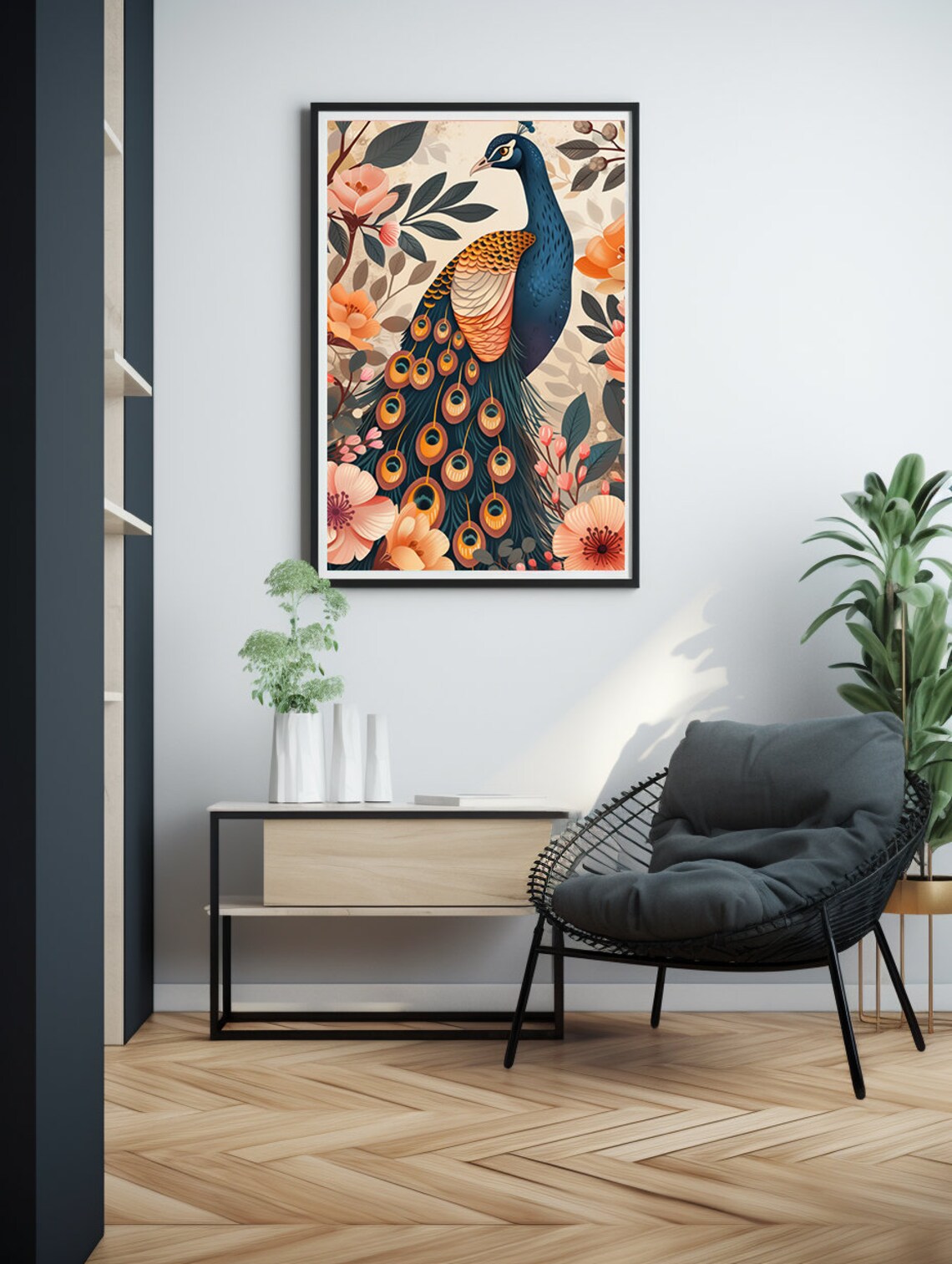 Pink Peacock Vintage Art Print, Antique Wall Decor - Image 6