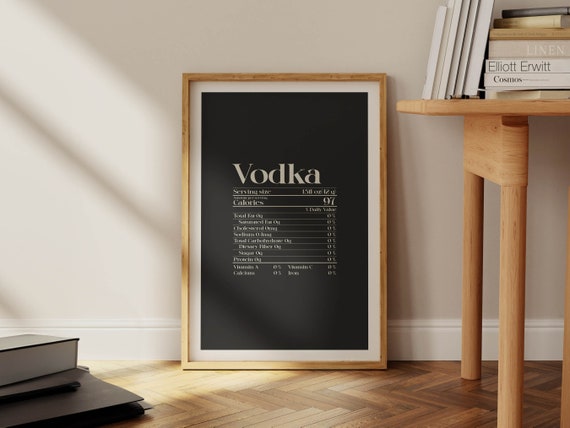 Vodka Wall Art Bar Lounge Decor Vodka Bar Print Bar Cart Poster Fun Kitchen Dining Decor Vodka Drinker Gift For Friend