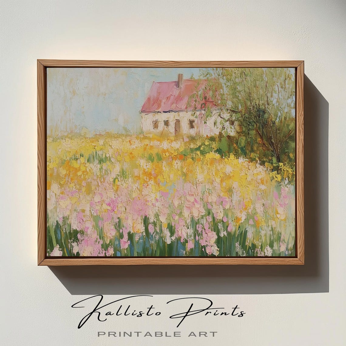 Cottage Garden in Bloom, Impressionist Floral Art Print