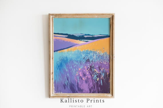Muted Landscape Forest And Hills Wall Artcolorful Field Artwork Download461