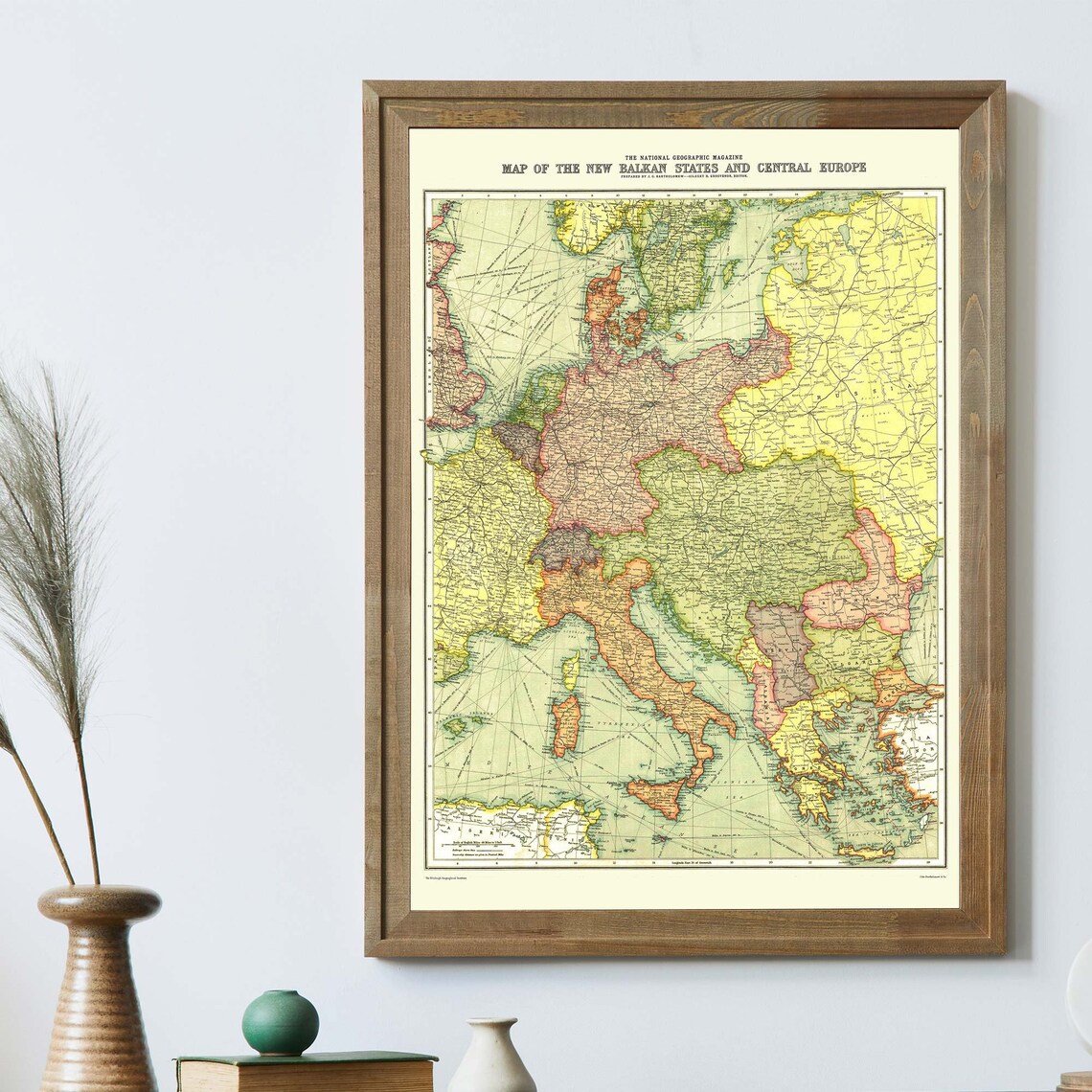 New Balkan States Central Europe Vintage National Geographic Map Poster - Image 2