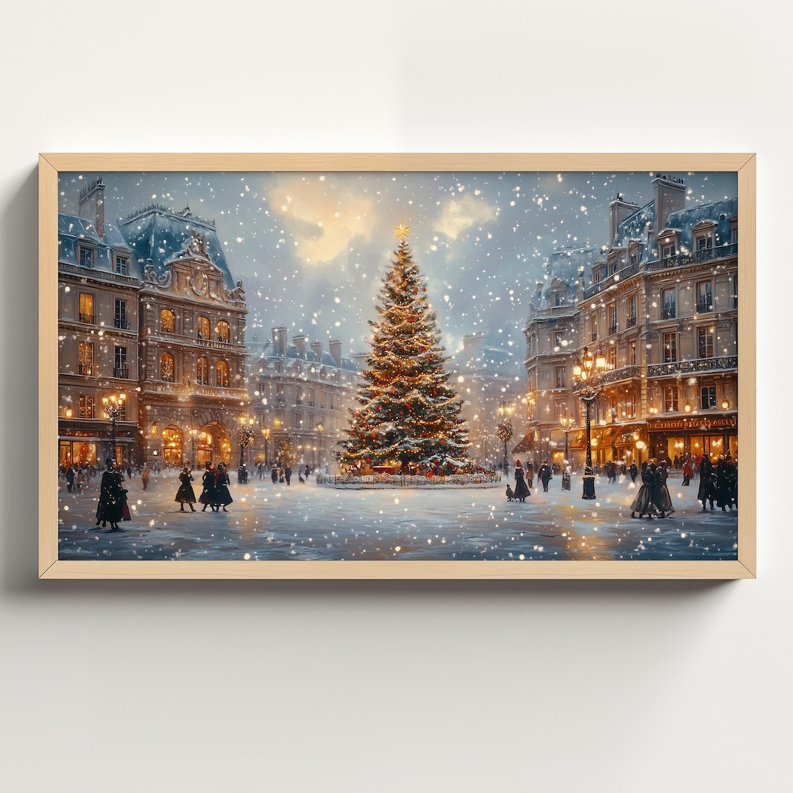 Christmas In London Vintage Holiday Art Print