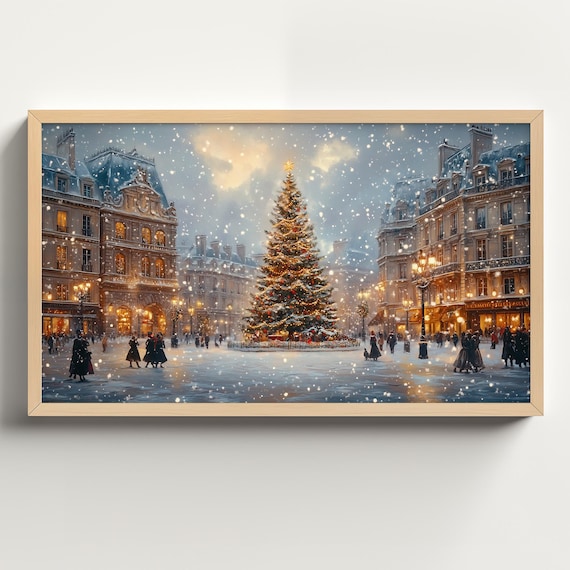 Christmas In London Vintage Holiday Art Print