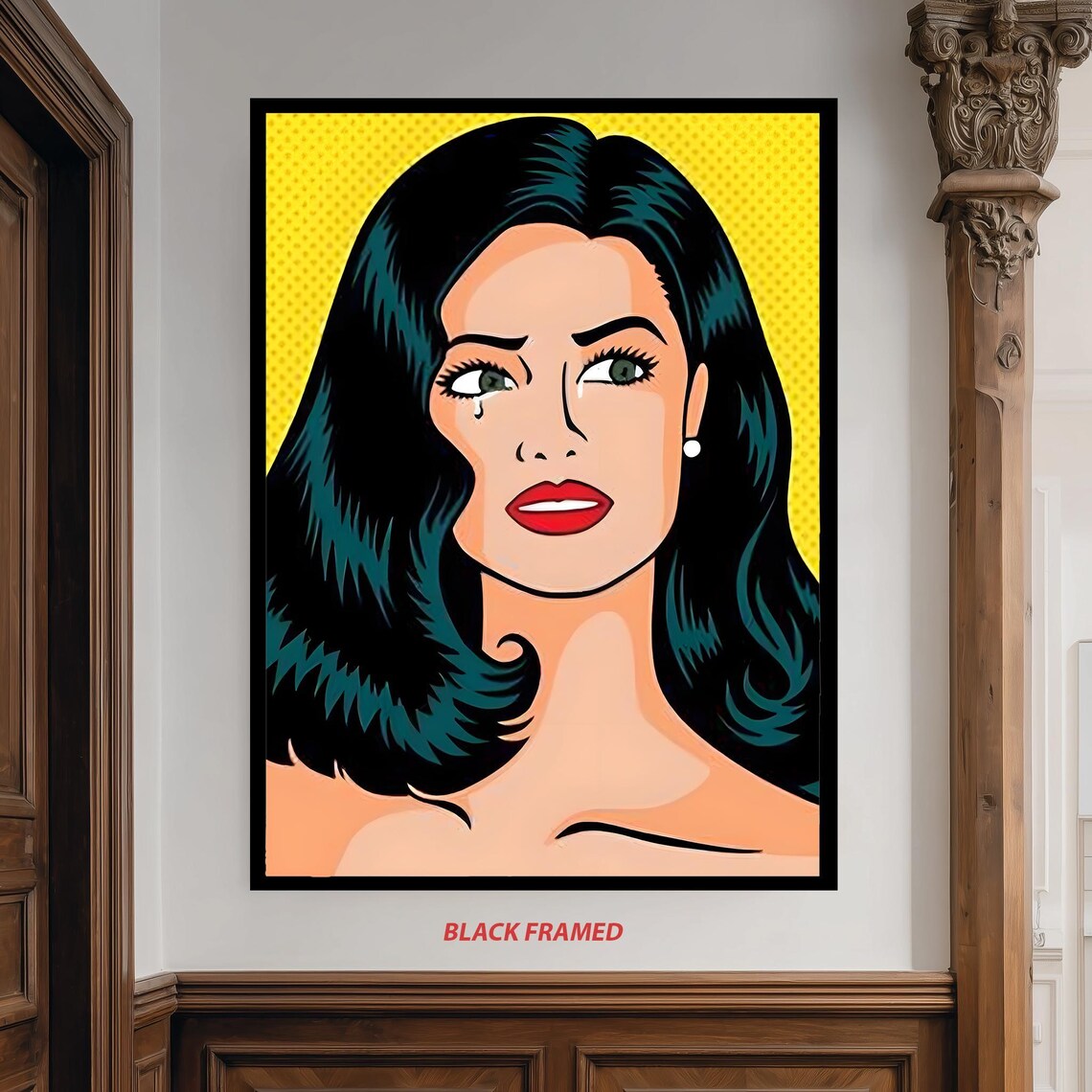 Pop Art Crying Woman, Retro Comic Style Art Print