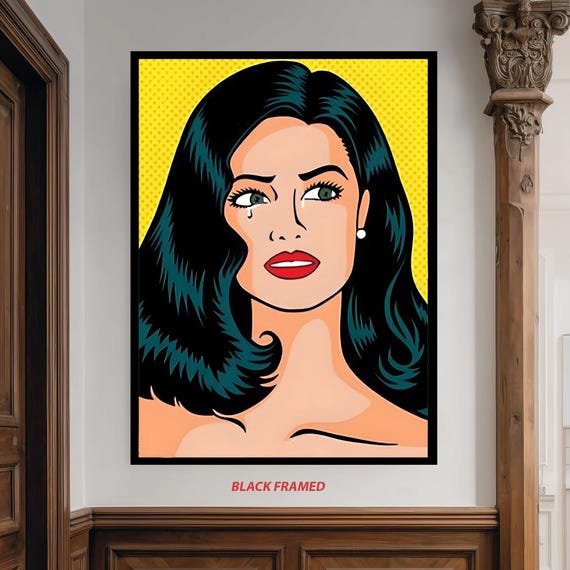 Pop Art Crying Woman, Retro Comic Style Art Print