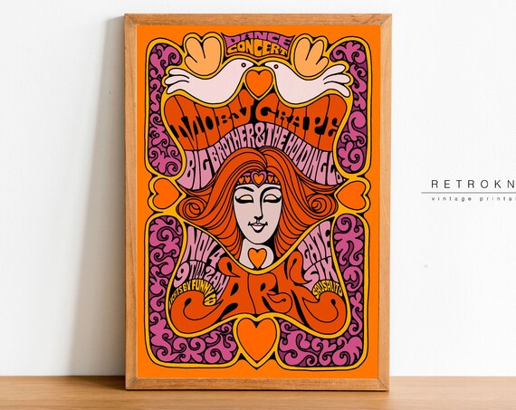 Moby Grape Big Brother Holding Co Nov 4 Gate Six Psychedelic Concert Poster