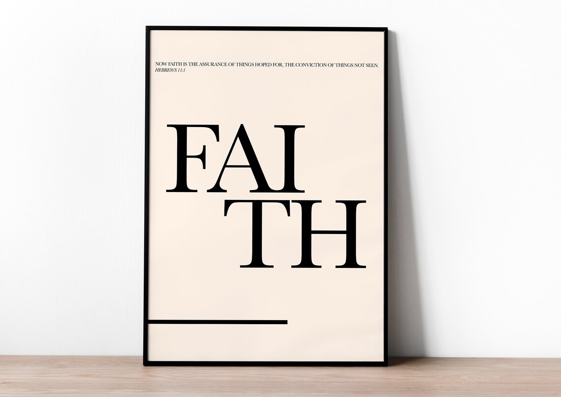 Hebrews 111 Bible Verse Modern Minimalist Wall Art Print Christian Posters Version