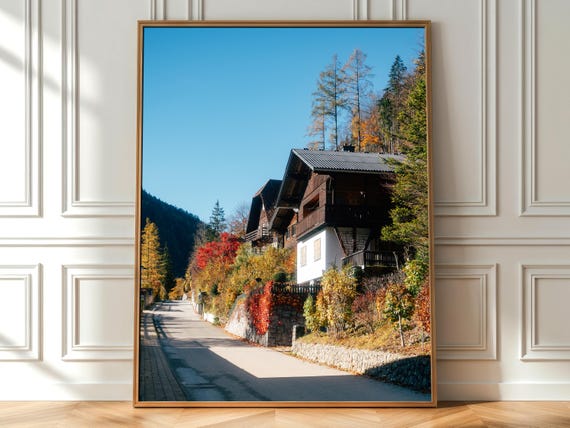 Austrian Alps Autumn Print Lunz Am See Mountain Landscape