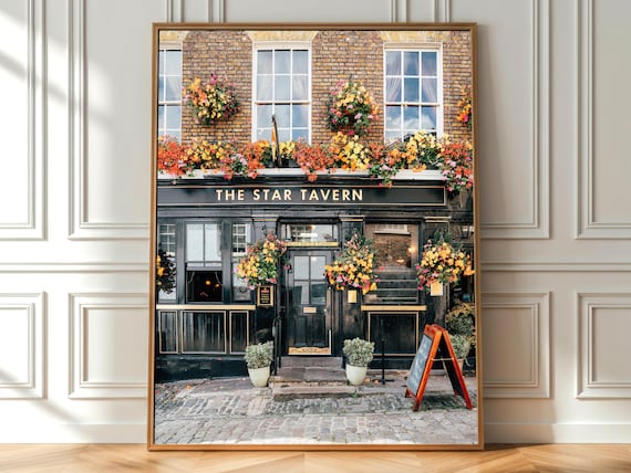 The Star Tavern Flower Covered Pub Front Photography Poster Art