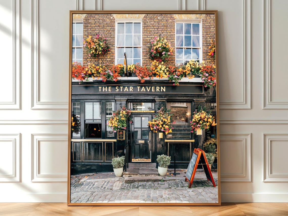 The Star Tavern Flower Covered Pub Front Photography Poster Art