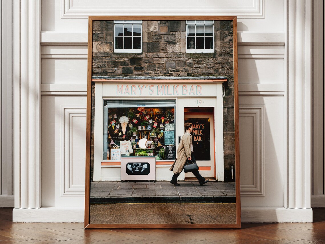 Mary's Milk Bar Ice Cream Shop Vintage Storefront Photo Poster